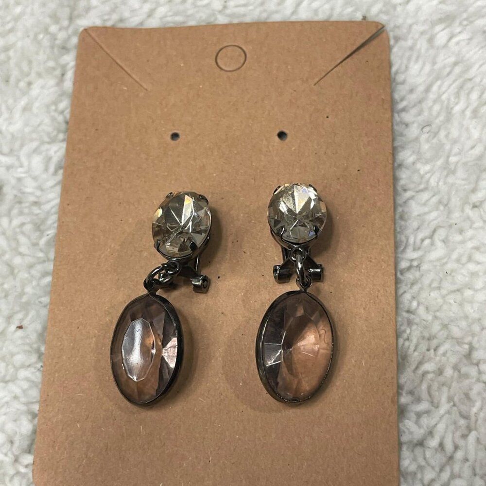 Vintage Rust Brown Clip On Earrings